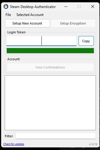 Окно Steam Desktop Authenticator